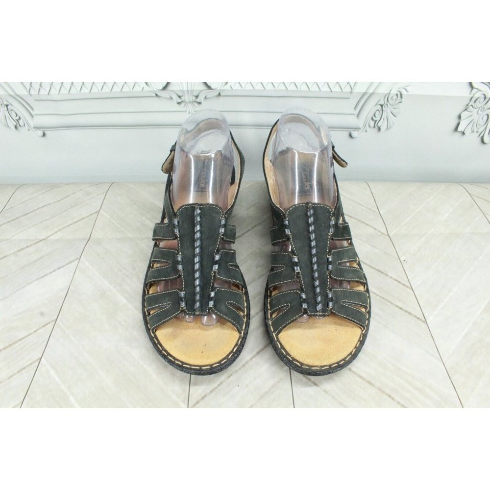 Clarks Lexi Marigold Black Leather Open Toe Ankle Strappy Sandals Size 9 M - Picture 5 of 9